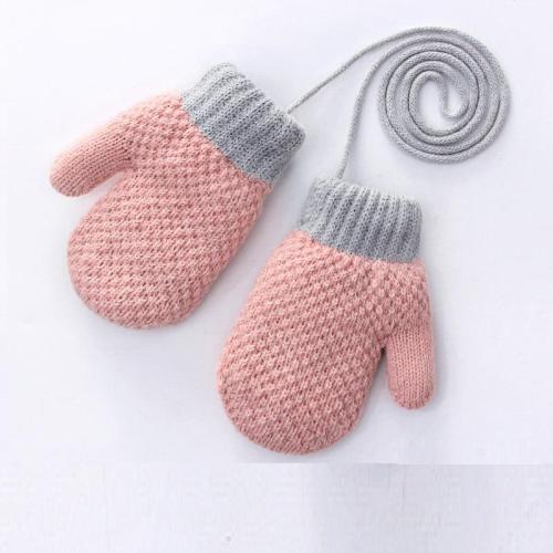 女性用フリース付き厚く暖かい子供用手袋