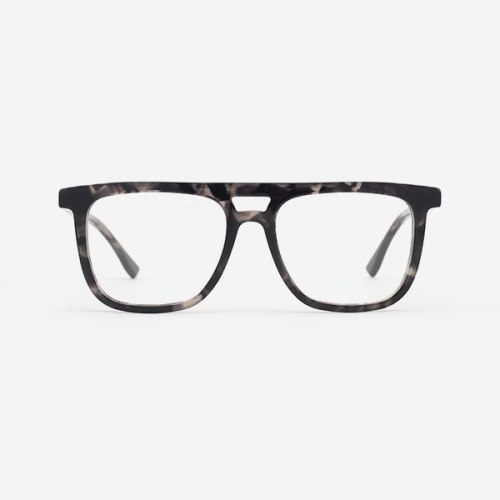 Square double bridge Acetate Men's Optical Frames