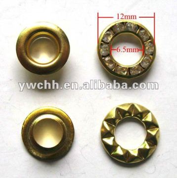 fashion diamond metal eyelets