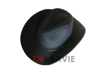 cheap black brown real genuine leather cowboy hat