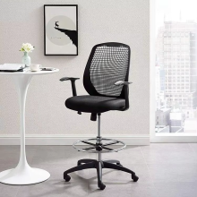 HYLON Black Mesh Back Drafting Chair