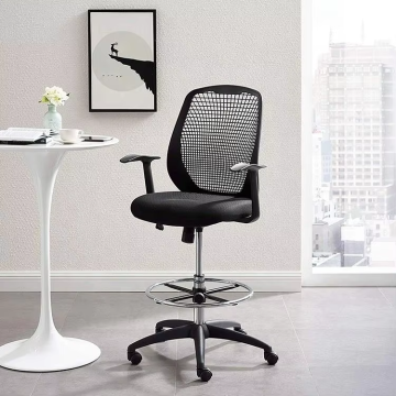 HYLON Black Mesh Back Drafting Chair