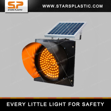 TRAFFIC BLINKER SOLAR YELLOW STROBE WARNING LIGHT