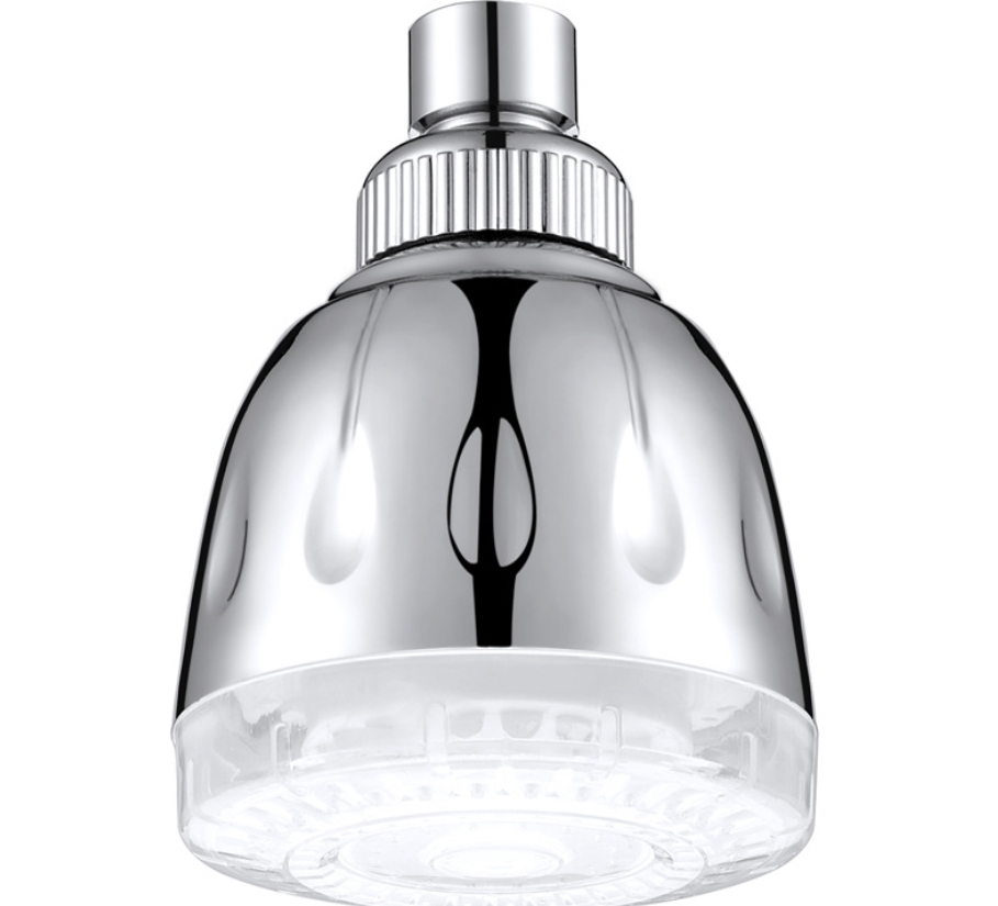 Chuveiro com luz LED com tampa transparente para economia de água de alta pressão