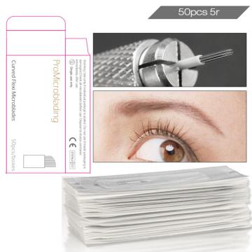 50pcs 5R Microblading Needles Microblading Shading Needles Tebore Eyebrow Embroidery Permanent Makeup Needles