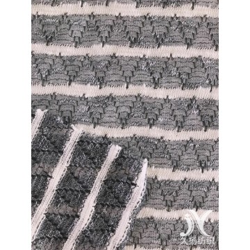 Tecido de malha de suéter listrado