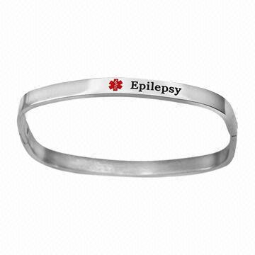 Epilepsy Medical Alert Stainless Bangle