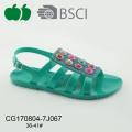 ออกแบบแฟชั่นใหม่ Ladies แบน Pvc Sandals