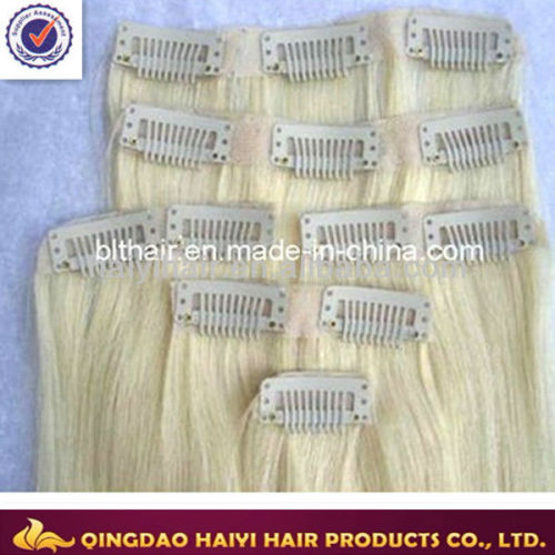 New arrival high quality human hair clip in extensions 28\"