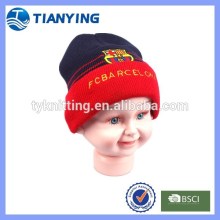 Acrylic emboridery woven label warm kids hat