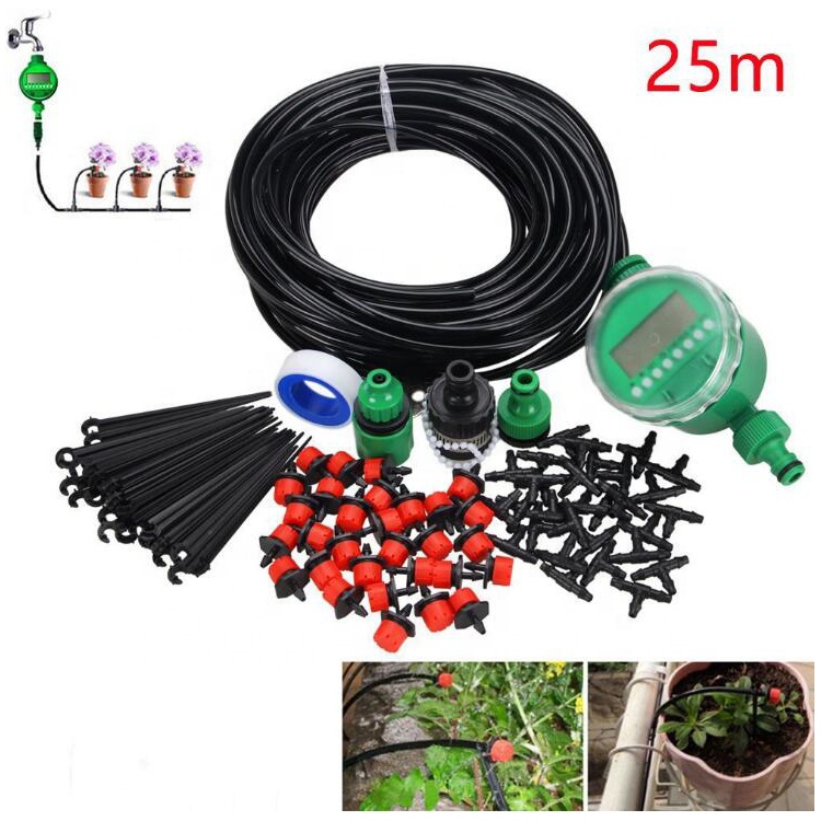 30m 4/7 automatic Micro Drip Irrigation System Garden Plant Self Watering Hose Kit