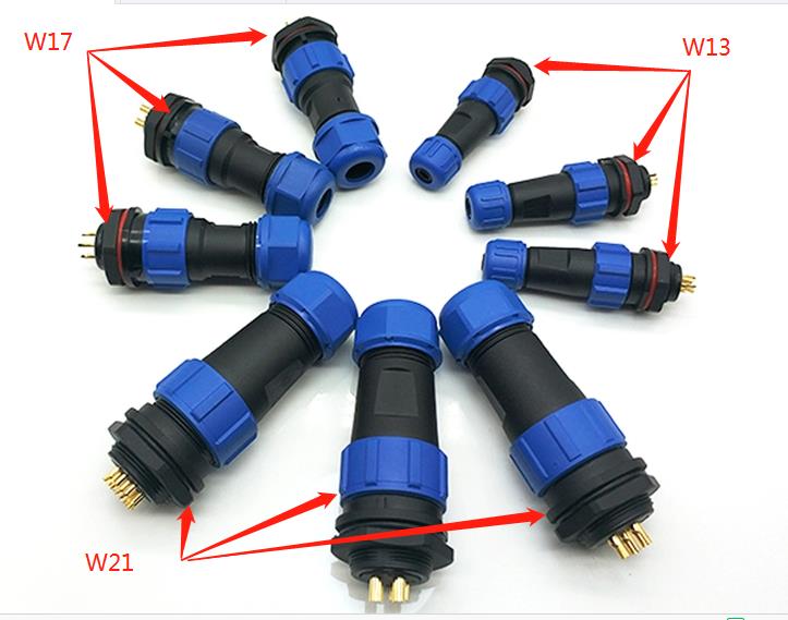 2 3 4 5 6 7 9 Pin IP68 Waterproof Power Connector Sp13 Cable