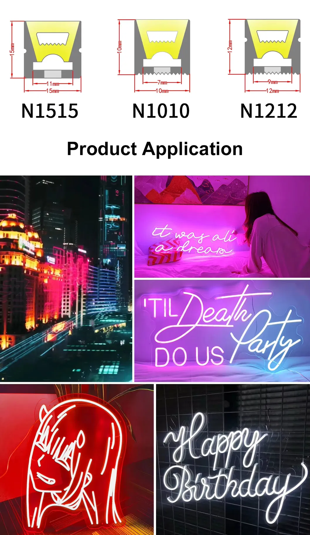 Waterproof Flexible Neon Light Strip 5m SMD 2835 Outdoor Signs