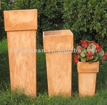 FO-9201 Sandstone garden pot,fiber clay planter,landscaping decor planters