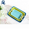 Hot selling ceramic rectangular bakeware set