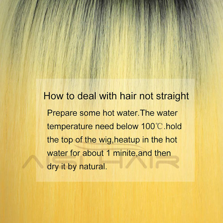 Aisi Hair Hotselling Wholesale Vendor 28 Inch Long Silky Straight Ombre Yellow Wig For Black Women Synthetic Hair Wigs