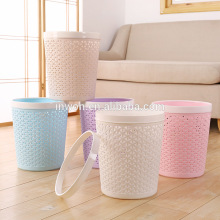 wicker waste trash can Rattan plastic garbage bin