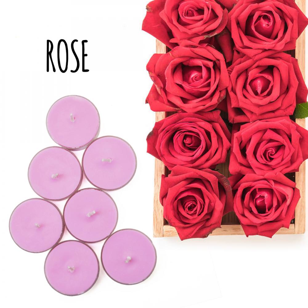Rose Scented Pink Colored Tea Soy Candles
