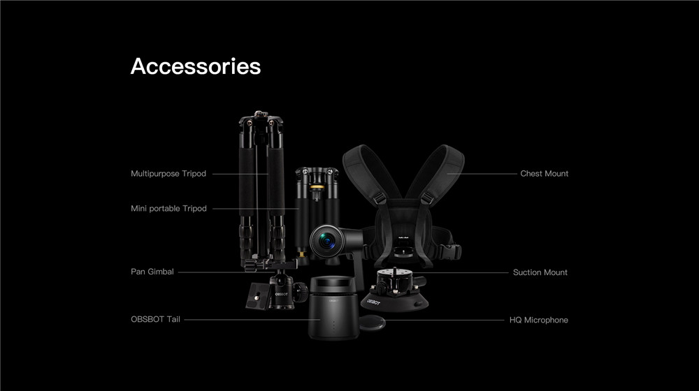 15X Zoom Auto Mini Director AI Camera 360 degree 4K AI Tracking Video  Shooting  OBSBOT Tail Camera