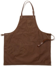 custom high quality waxed canvas apron with removable leather strap