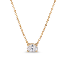 18K Gold Oval Lab-Grown Diamond Necklace