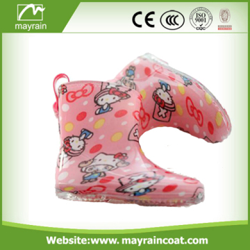Lovely Kids Bright Color Rainboots With Cartoon Printing
