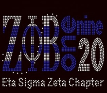 Custom Women's T-Shirts with Rhinestone Logo Designs for Zeta Phi Beta Sorority