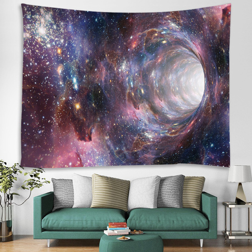 Starry Tapestry Galaxy Tapestry Night Sky Wall Hanging Star Hole 3D Printing Tapestry Psychedelic Wall Art for Living Room Bedro