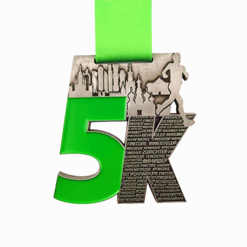 Medalha de maratona de 5k de metal personalizada