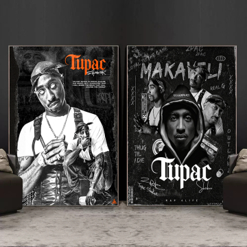 Vintage 2PAC and West Coast Legend Wall Art: Modern Room Decor featuring Tupac Portrait Posters and Hip Hop Canvas Prints