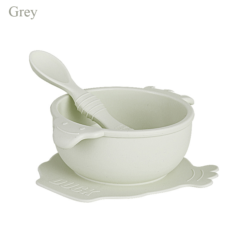 Eco-friendly baby dinner bowls feeding set heat resistant baby silicone bowl with spoon