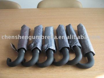 J shape handle automatic folding umbrella man umbrella
