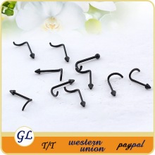 surgical steel nose stud body jewelry j shaped nose piercing with cone