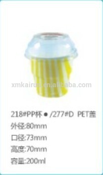 200ml Sales Plastic Ice Cream Cup PP Ice Cream Cup Promotional