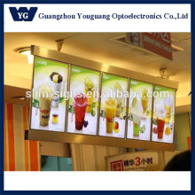 Slim LED illuminated menu boards for fast food restaurant (5 boards in one set)