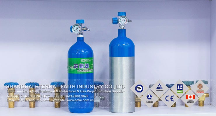 Valves Equipped Aluminum Medical Oxygen Cylinder