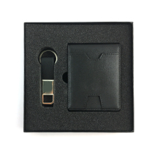 High Quality Leather Wallet and Keychain Gift Set for Men