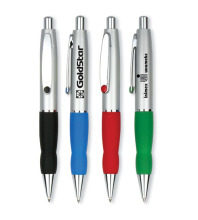 Retractable pen with curve grip