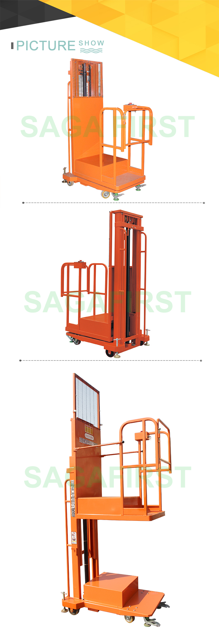 Electric Power Small Order Picker 300kg semi electric order picker
