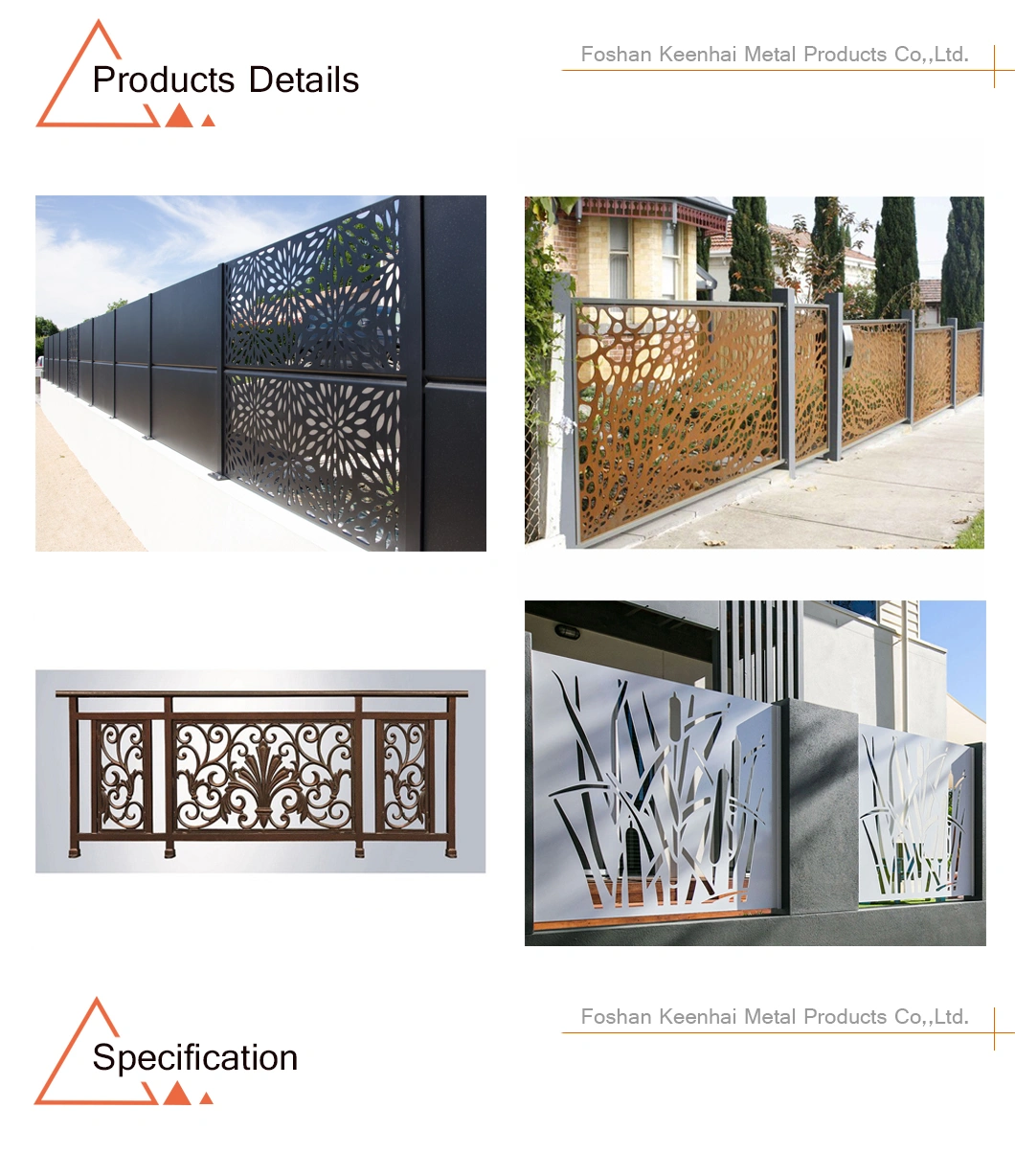 Hot Sale Outdoor Villa Fence Design Aluminum Garden Fencing