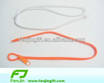 plastic fashion zipper lanyard neck strap