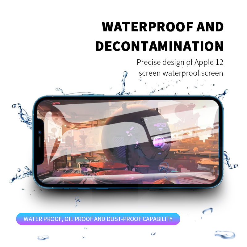 Waterproof tempered glass screen protector for iPhone12