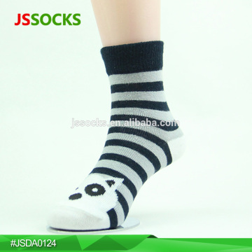 Cute Boys Striped Tube Socks With Cartoon Pattern