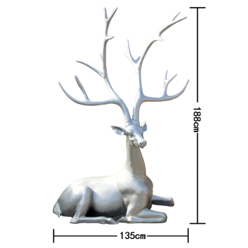 Life size fiberglass resin sitting deer deer for garden decoration