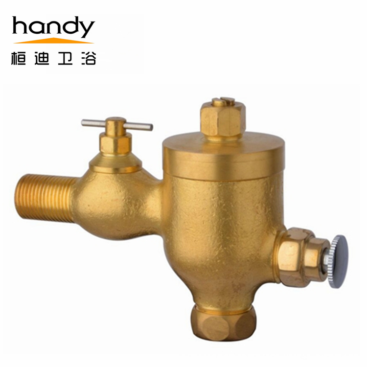 Concealed brass urinal flush valve