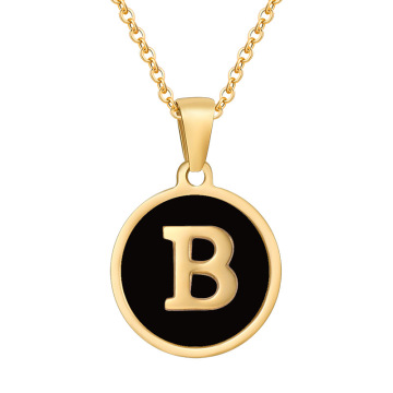 Wholesale Hot Sale: Gold Plated Stainless Steel Letter Name Enamel Pendant Necklaces