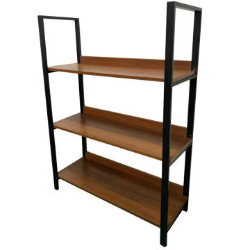 3 layer library school Wooden Board Metal Bookshelf