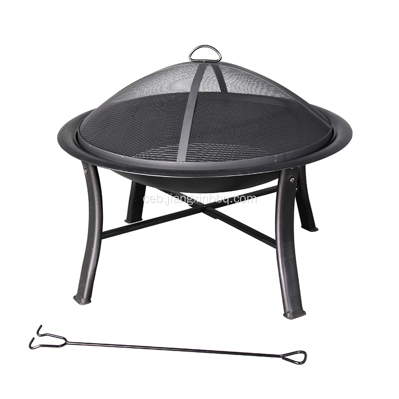 30&#39;&#39; Black Steel Wood-Burning Fire Pit