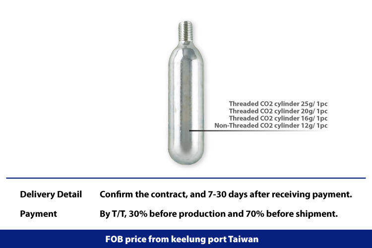 12g co2 cylinder not threaded for airsoft gun