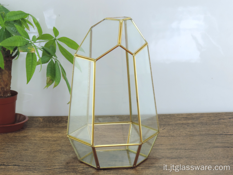 Decorazione geometrica del terrario di vetro del giardino di casa